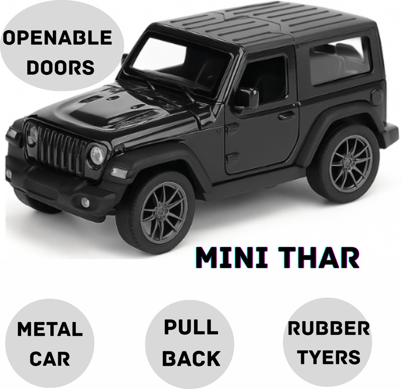 bhuvienterprises Present Realistic Mini Thar SUV Die-Cast Metal Toy Car – Openable Doors(Multicolor, Pack of: 1)