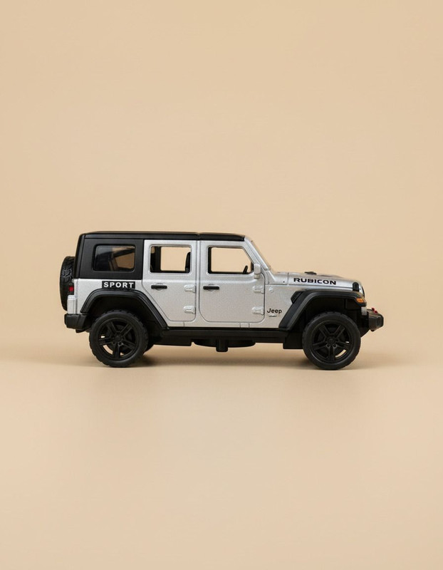 MANISHHH RUBICON DRILL 1:32 SCALE CAR ( SILVER ) DIE CAST MODAL RUBICON CAR , OPEN DOOR(Silver, Pack of: 1)