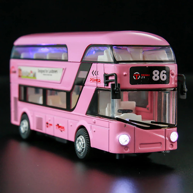 UKAXA Toy Bus Light Sound Pullback London Bus For Kids Double Decker Bus School Bus(Blue, Pack of: 1)