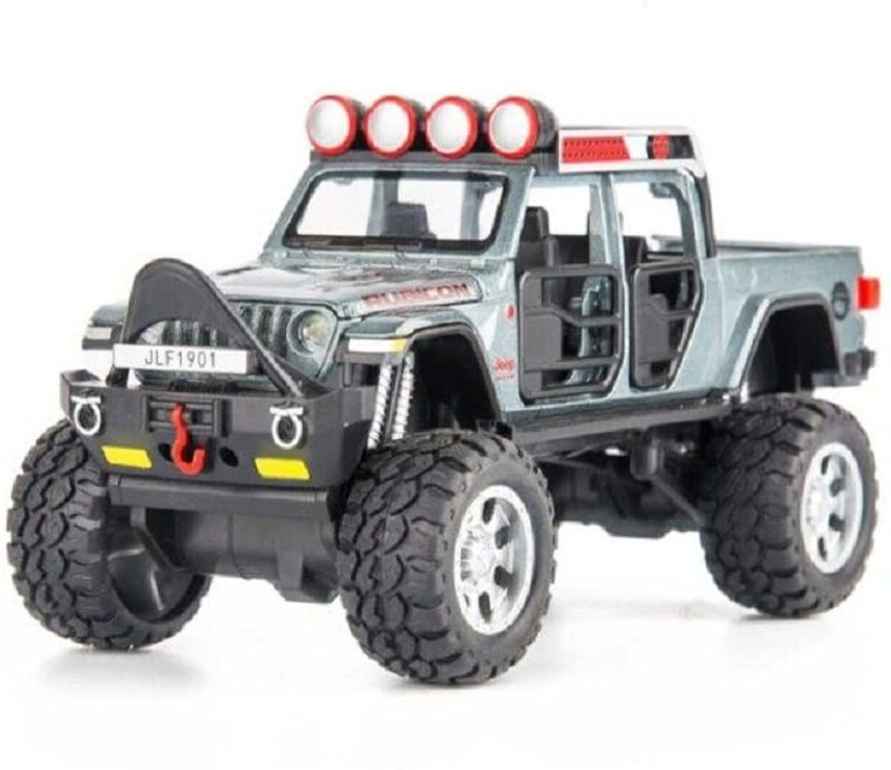 FUNABLO Diecast Off-Road Kings Jeep Toy Car Scale Model,Pull Back Vehicles(Grey)