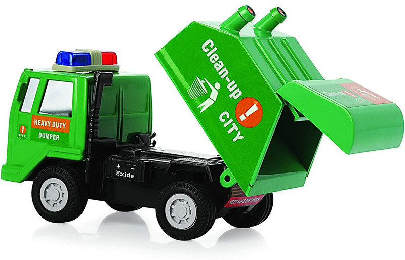 Shinsei Cleanup City Toy Vehicle Pull Back Truck Swach Bharat Gadi(Green)