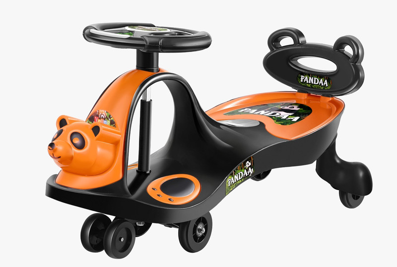 SPEEDFOX Swing Car Ride-On | Musical Twist Car with Smooth Wheels | No Pedal Ride Toy(Black, Grey)