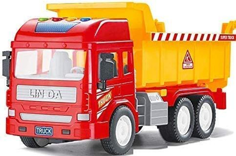 SR Toys Unbreakable Dumper Construction Truck, Friction Power Toy Trucks for kids(Yellow)