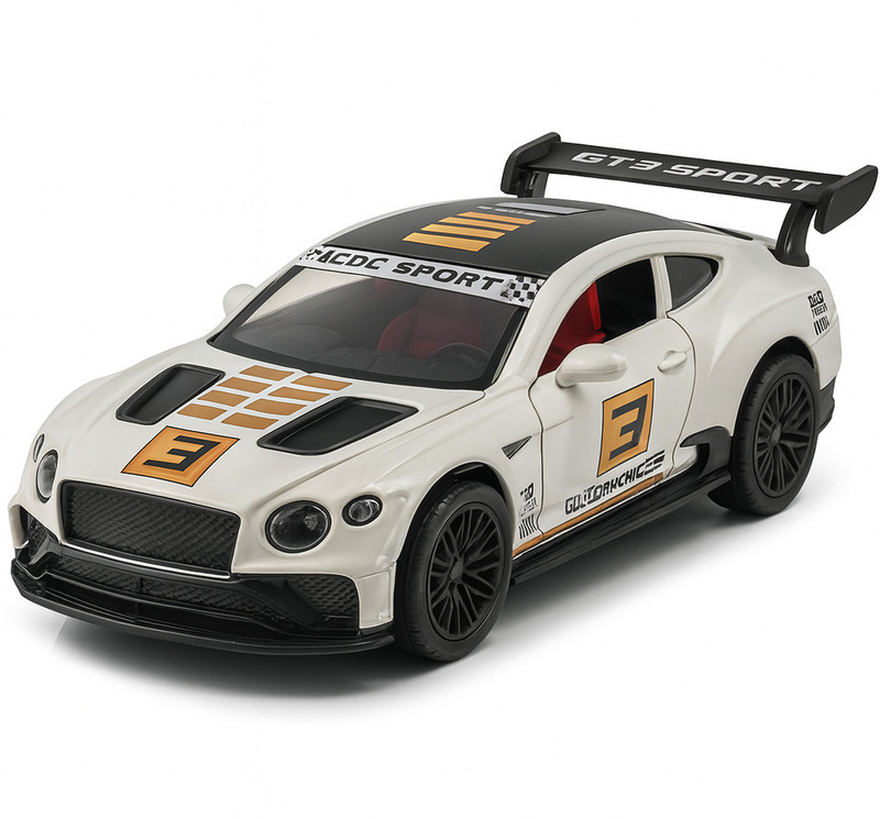 unique zone 1:32 Die-Cast Metal Sport BMW Style Car Toy for Kids (Open Door, & Pull Back)(Orange, White, Pack of: 1)