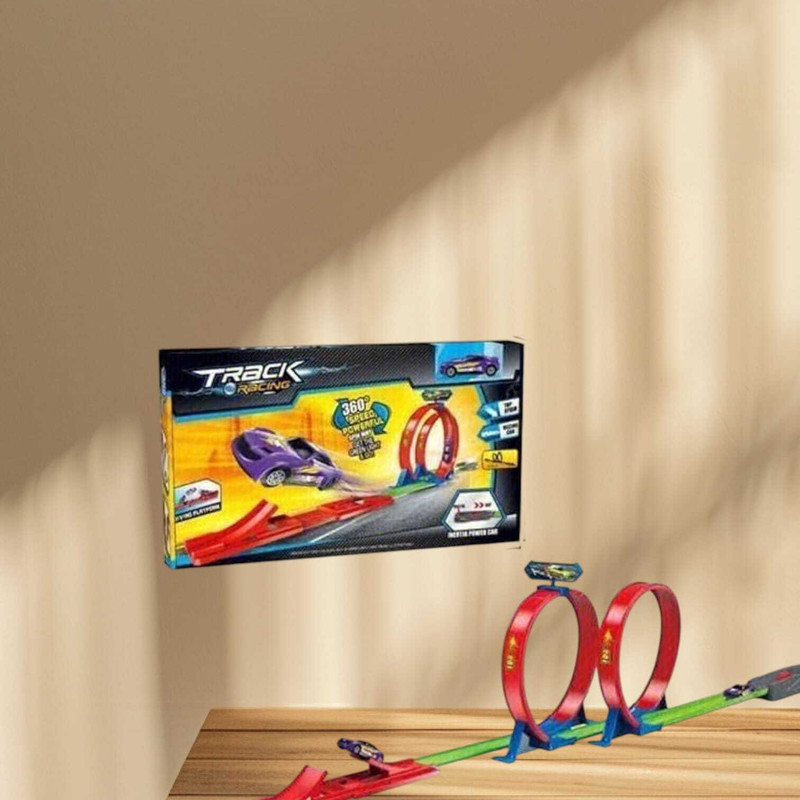 HornFlow Loop Stunt Track with Powerd(IND*9603) Car Racing Track Toy Set(Multicolor)