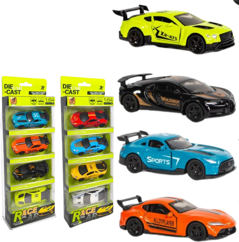 FLYSKY Toy Cars 4-Pack, Set of 4 Die Cast CAR 1:64 Scale Vehicle-Styles May Vary(Multicolor, Pack of: 1)
