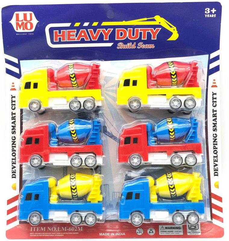 VRUX 6 PCS MIXER TRUCK SET FOR KIDS MULTICOLOUR [PAKE OF 1](Multicolor)