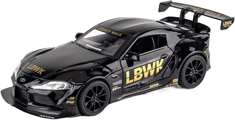 deoxy Toyota Supra metal Car Vehicle toys with Sounds and Light For kids 3+ Years(Black, Pack of: 1)