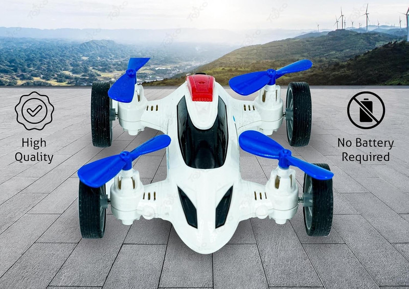 FORSIKHA 2-in-1 Push-and-Go Swing Fan Drone Car Toy Vehicle Aircraft With Swing Function(Multicolor, Pack of: 1)