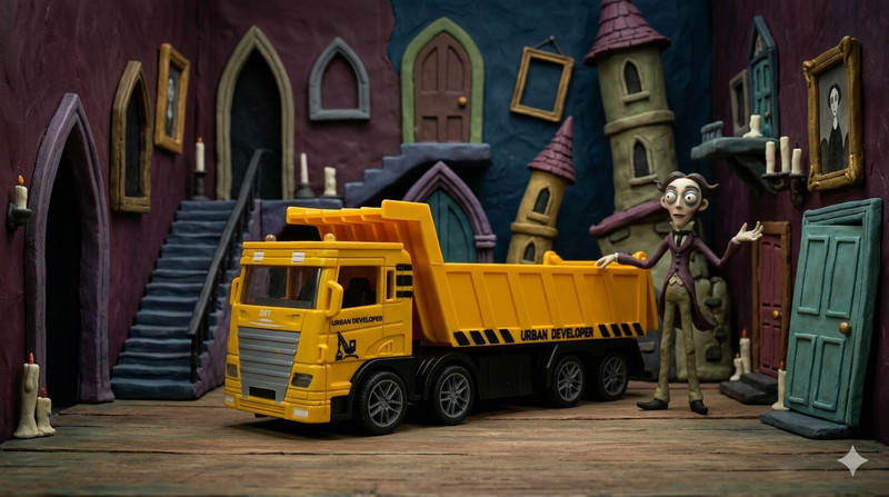hda group Urbon Developer 8 Tyre Construction Truck for Kids Friction Power Toy Vehicle1(Color As Per Stock, Pack of: 1)