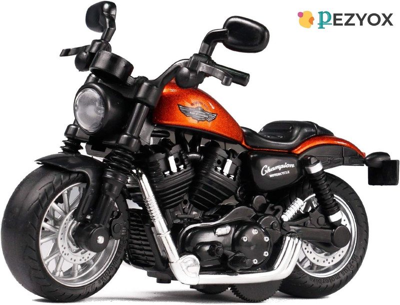 PEZYOX 1:12 scale Harley Motorcycle Diecast Pull Back(Orange)