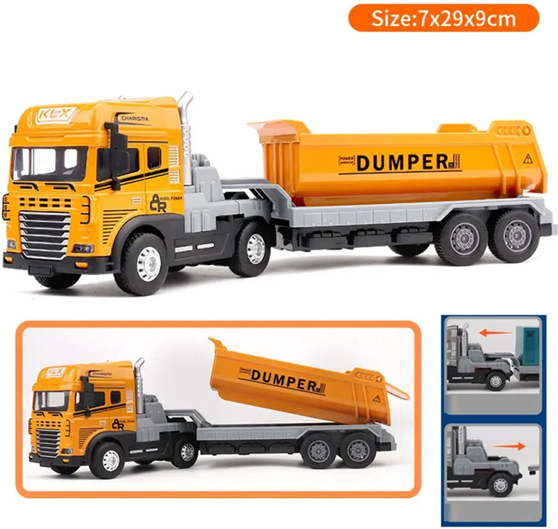 Ragiluxe 1:43 4WD Die-Cast Metal Construction Dumper Truck toys with Friction Powered Toy(Multicolor, Pack of: 1)