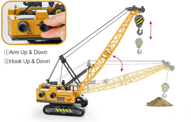 Ragiluxe Kids Diecast Crane Toy with Rotating Tower Hook Lift Construction Toy(Multicolor, Pack of: 1)