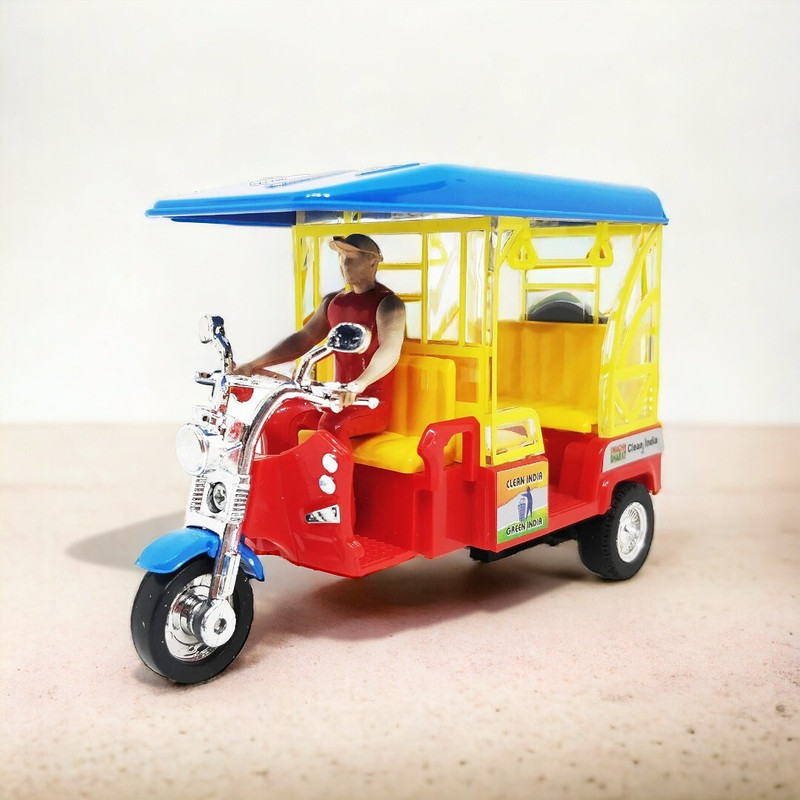 SABIRAT E-Rickshaw For Kids, Pull Back Action, No Sharp Edges, Excellent Body Graphics(Multicolor, Pack of: 1)