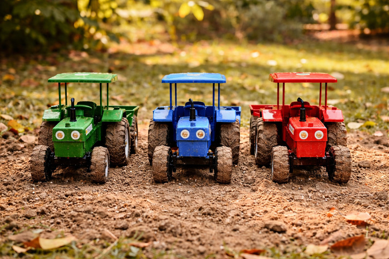 CraftedRoots Tractor With Trolley , Tractor Toy(Multicolor, Pack of: 1)