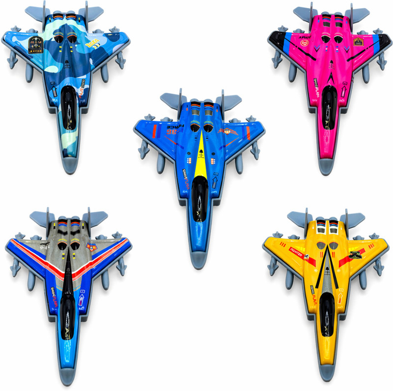RAD CARTEL Diecast Pull Back Fighter Jet Toy Plane for Kids | Army Aeroplane Toy for Kids(Multicolor, Pack of: 5)