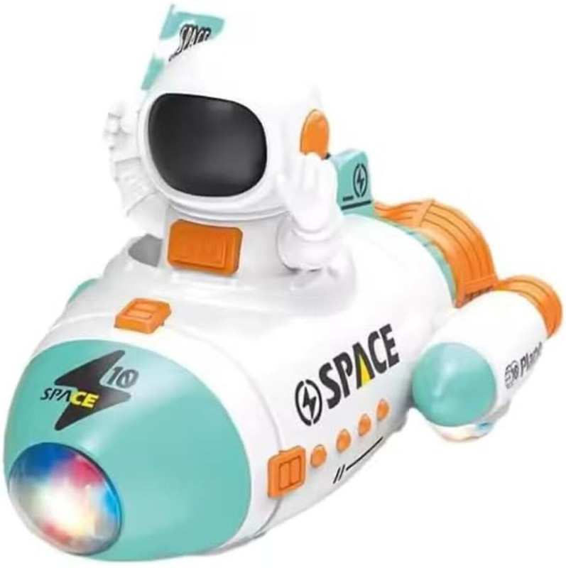 Toyo World 360° Electric Space Rocket Car & Plane – Ultimate Kids’ Toy(White, Blue)