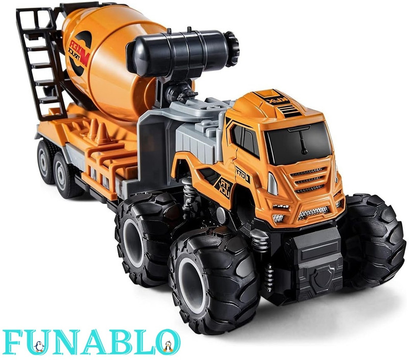 FUNABLO Cement Mixture Dumper Truck Toys Diecast Alloy Construction Truck Toys(Yellow)