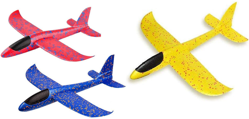IndusBay Foam Glider Plane Toy 17.5 inch Throwing Airplane with Dual Flight Mode Gift kid(Green, Pack of: 1)