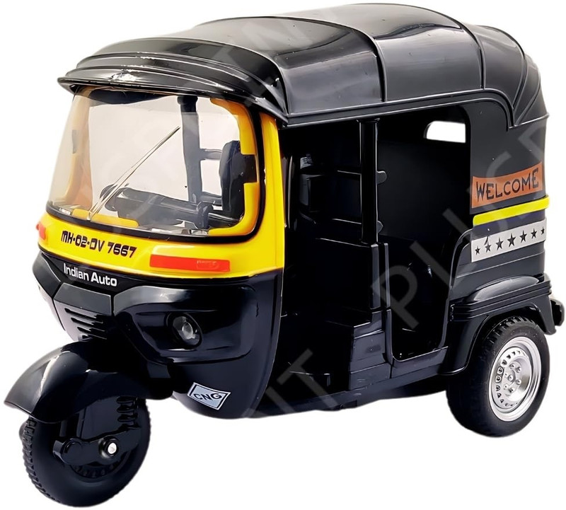 Zuuluzrs Cng Auto Rickshaw Toy For Kids Vehicle Model Toy(Black, Pack of: 1)
