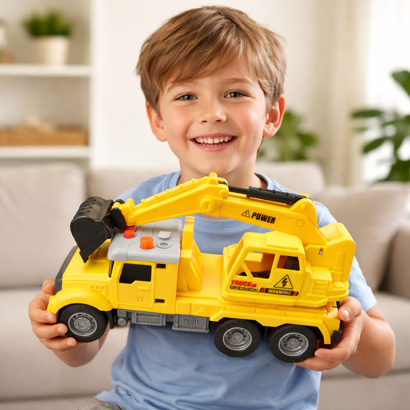 babliduggu Excavator Toy Truck with Lights & Sound | 6 Wheel JCP Construction Toy for Kids(Multicolor, Pack of: 1)