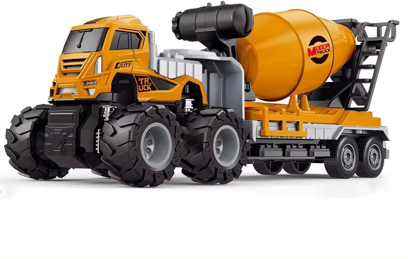 ivee international 1:43 4WD Diecast Alloy Cement Mixture Truck Toys with Friction Powered(Yellow, Pack of: 1)