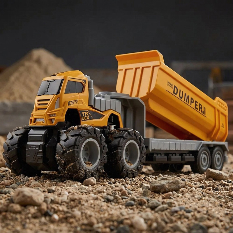 UKAXA Monster Dumper Truck for Kids Construction Vehicle Toy for Boys Friction Powered(Yellow, Pack of: 1)