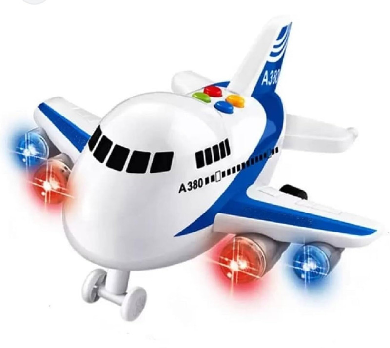 arthasya Inertia Friction Powered Light Sound Aeroplane Airbus Toy(Multicolor, Pack of: 1)