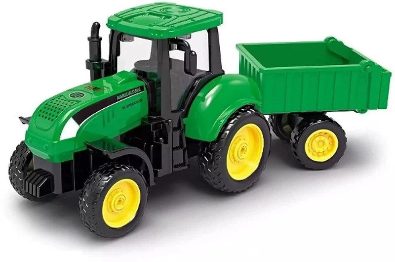 calyxia Small Size Farm Farm Tractor with Trolley Agricultural Vehicle Push and Go Toys(Green, Black, Pack of: 1)
