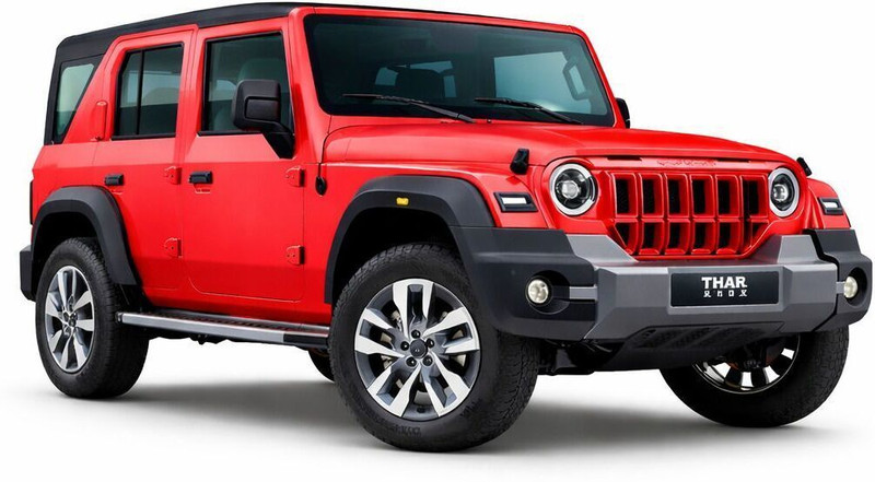 Pkart Mahindra Thar 1:32 Die Cast Metal Pull Back 4x4 SUV Toy Car with Light(Red, Pack of: 1)