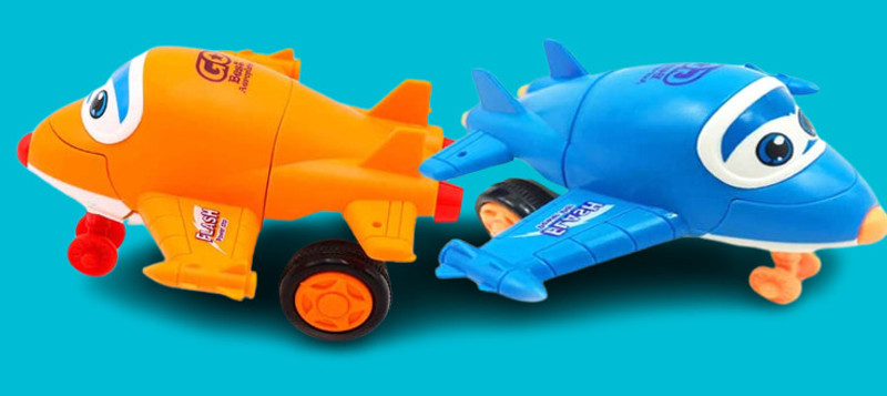vworld robot plane combo of 2 orange and blue(Multicolor, Pack of: 1)