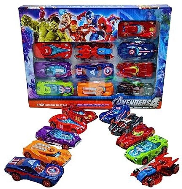 CrazyBuy Exclusive Avengers Car Set of 10 Cars - Collectible Metal Vehicles Model(Multicolor, Pack of: 10)
