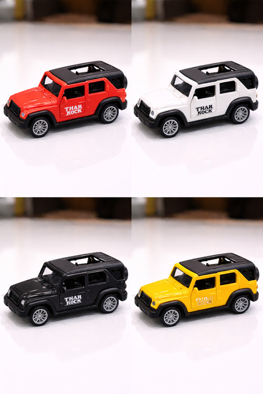 AtwoZDesign Metal Car 1: 32, Thar Roxx With Openable Door And Pull Back, With Open Roof(Multicolor)