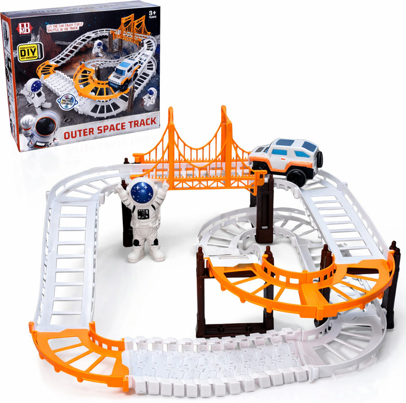 Trenzo Battery Operated Toy Train Set for Kids | Electric Railway Track Toy(18 Pieces Train Set) Kids Toy 3+ Years Multicolor, Pack of: 1)