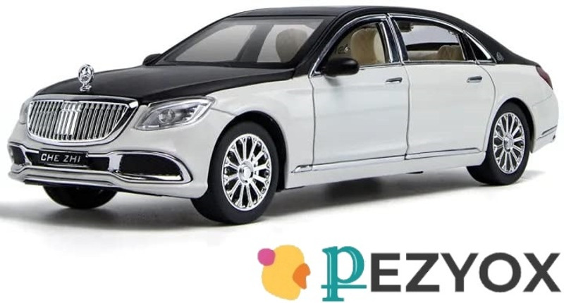 PEZYOX 1:32 scale Mercedes G65 POLICE Pull Back Car with Sound & Light for Kids(White)