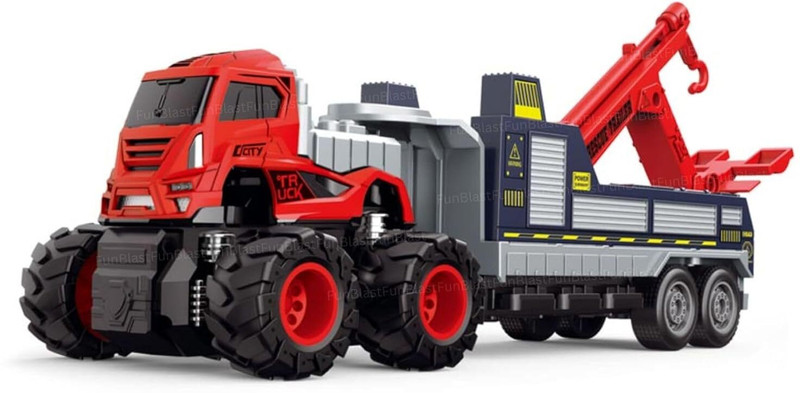FunBlast Towing Trucks Toy - Diecast Rescue Trailer(Multicolor)
