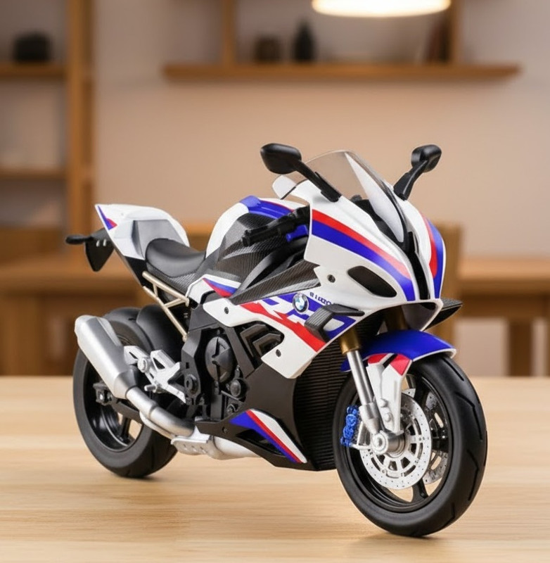 GKNEX 1:10 Metal Sports Motorcycle Toy | Die-Cast Mini Bike Model for Display(Multicolor, Pack of: 1)