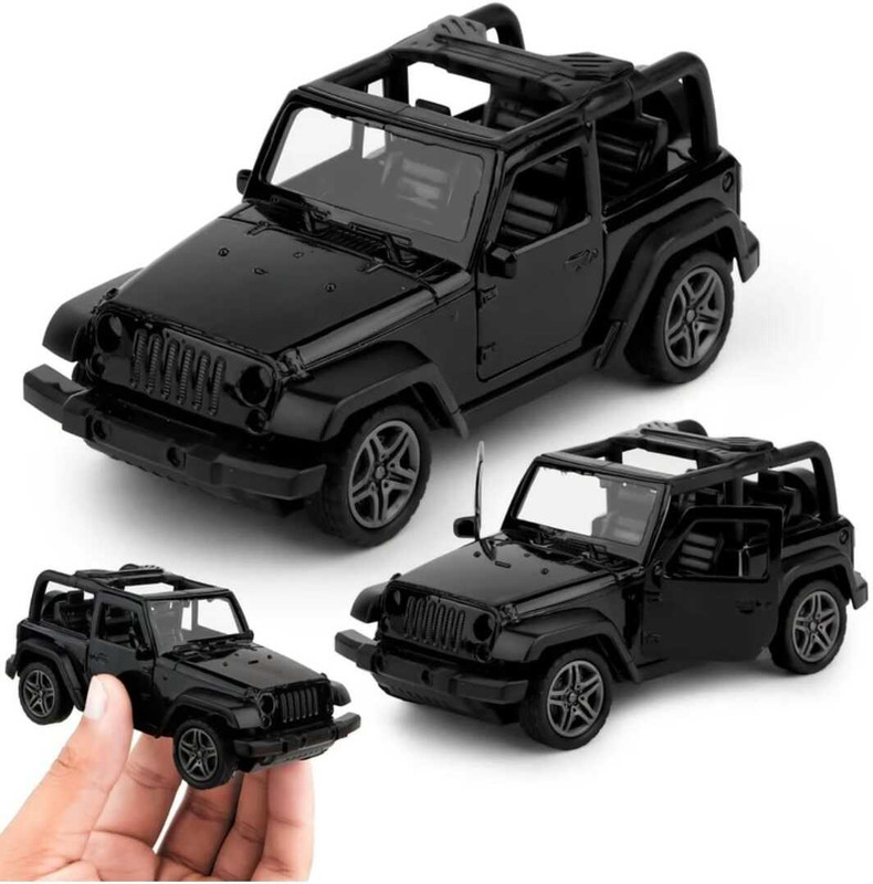 Sri radhe Mahindra Thar Black Diecast Metal Pullback Toy car with Openable Doors for Kids(Black, Pack of: 1)