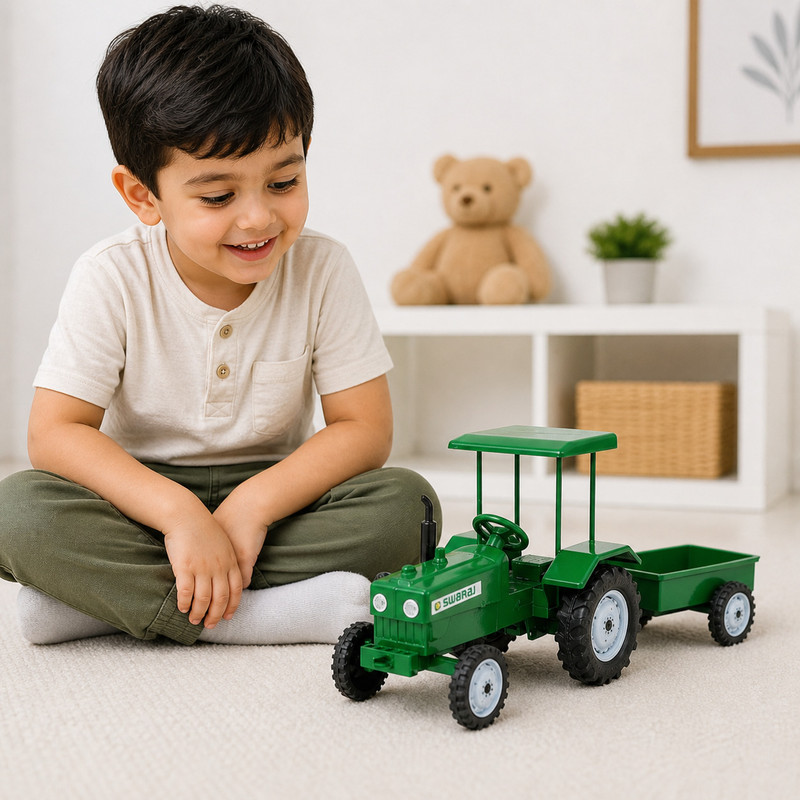 CraftedRoots Kids Tractor Trolley toy(Green, Pack of: 1)