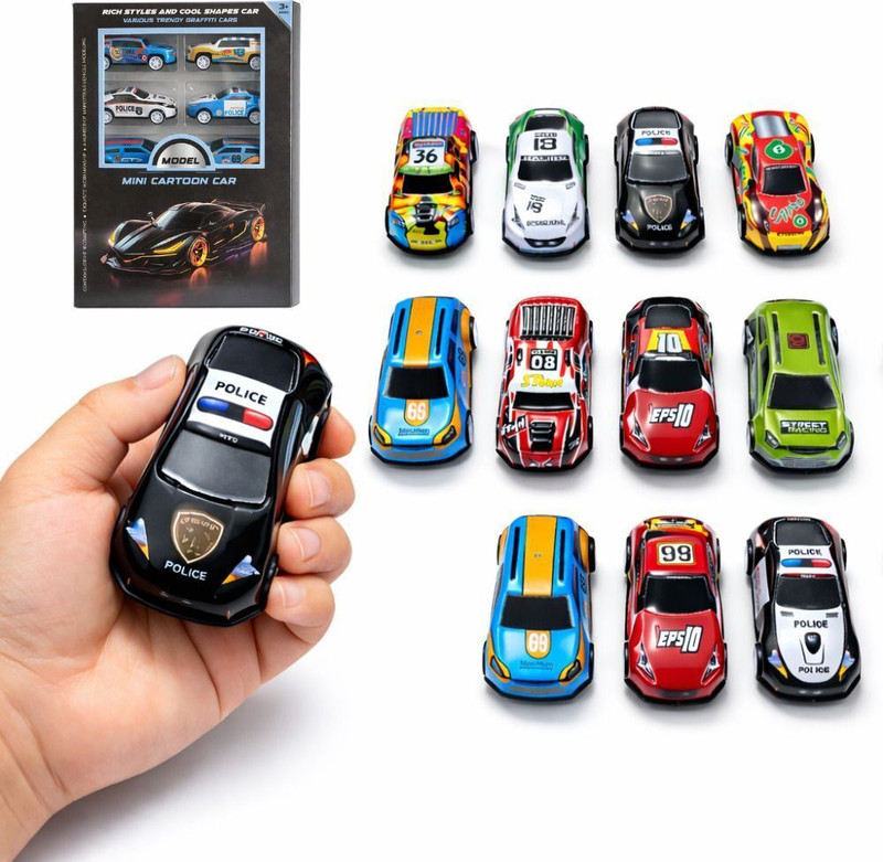 RAD CARTEL Pack of 6 Pull Back Mini Metal Cars Racing Toy Set for Kids Boys Girls(Multicolor, Pack of: 6)