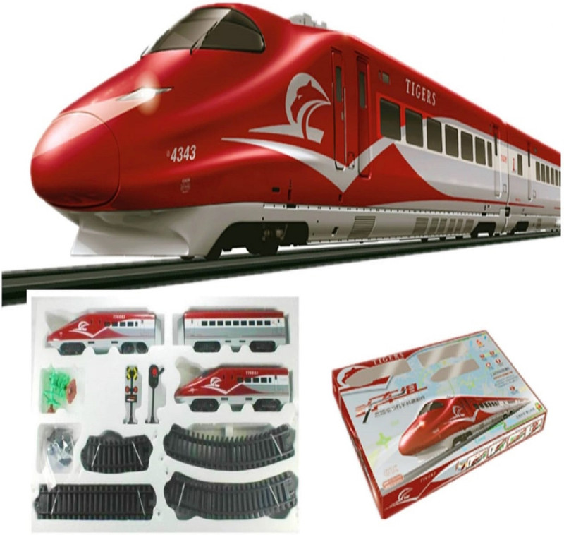 KTRS Tigers Bullet Train Set with Light Sound & Track High Speed Electric Metro Train(Multicolor)