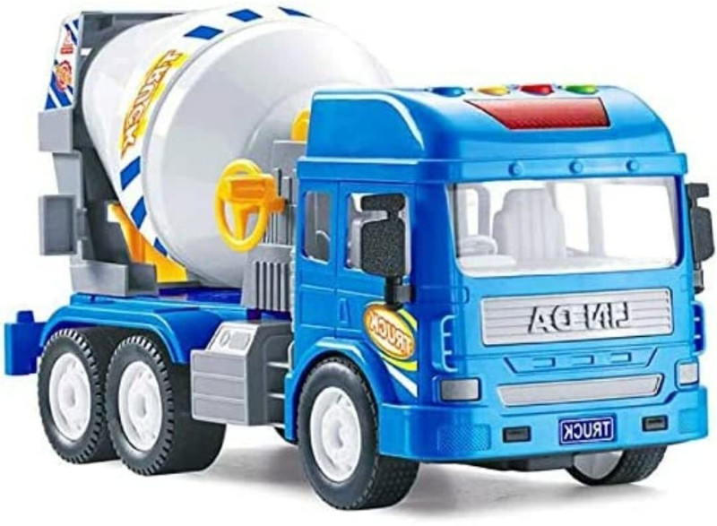 himanshu tex Cement Mixer Toys Kids Pull Back Vehicles Construction Unbreakable Plastic Truck(Blue, Pack of: 1)