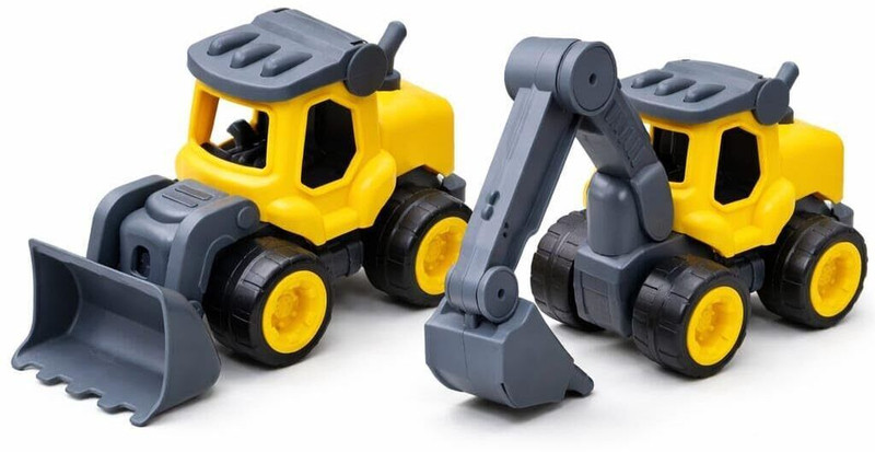 Liztora Medium Size JCB Construction Vehicle Toy Set for Kids | Bulldozer & Excavator(Multicolor, Pack of: 2)