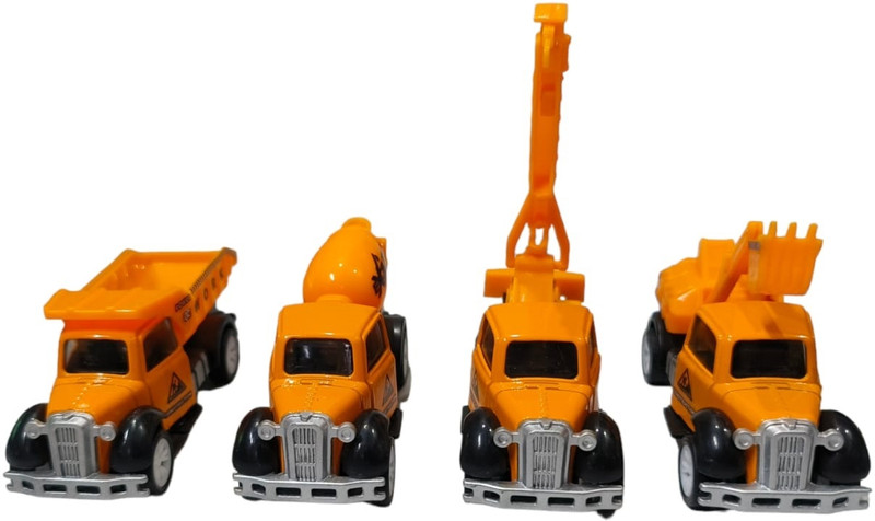 hda group Construction Die Cast Pack of 4(Yellow)