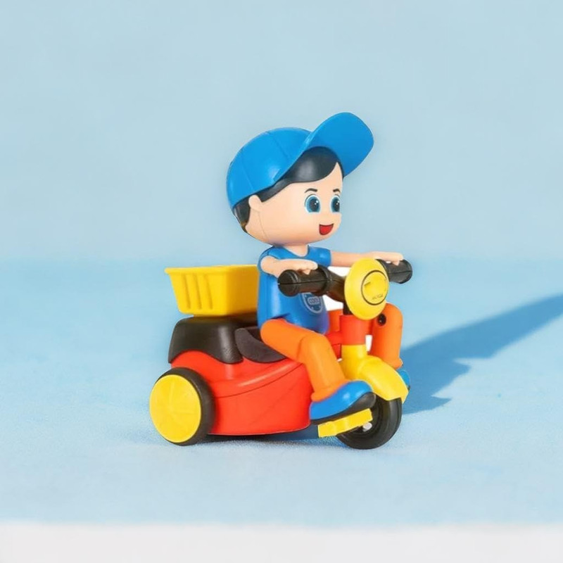 HIGHSEAS Friction Powered Mini Tricycle Cartoon Scooter Toy with SwingFunction Stunt Bike(Multicolor, Pack of: 1)