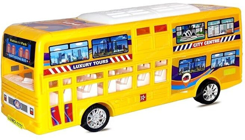 TOYZENZY Bus Toys for Kid – Toys for Kids, Pull Back Bus Toy, Vehicle Toys(Yellow, Pack of: 1)