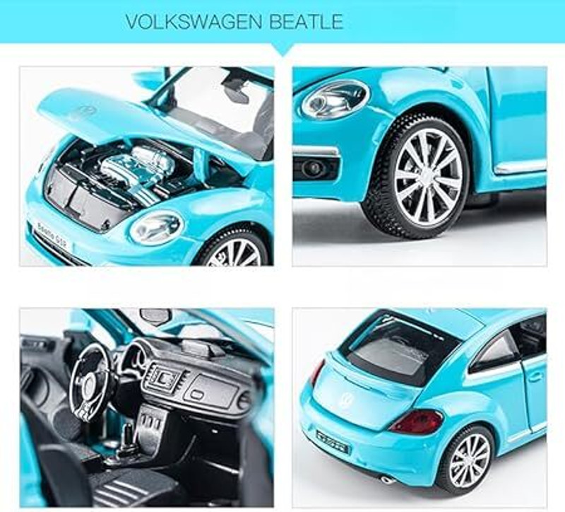 calyxia Volkswagen Beetle Alloy metal toy Car Model Sound And Light for kids(multicolours, Pack of: 1)