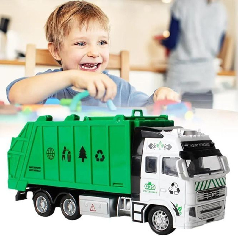 Arizuul NEW Small Trash Truck with Lights and Sounds Friction Power Garb(Green, Pack of: 1)