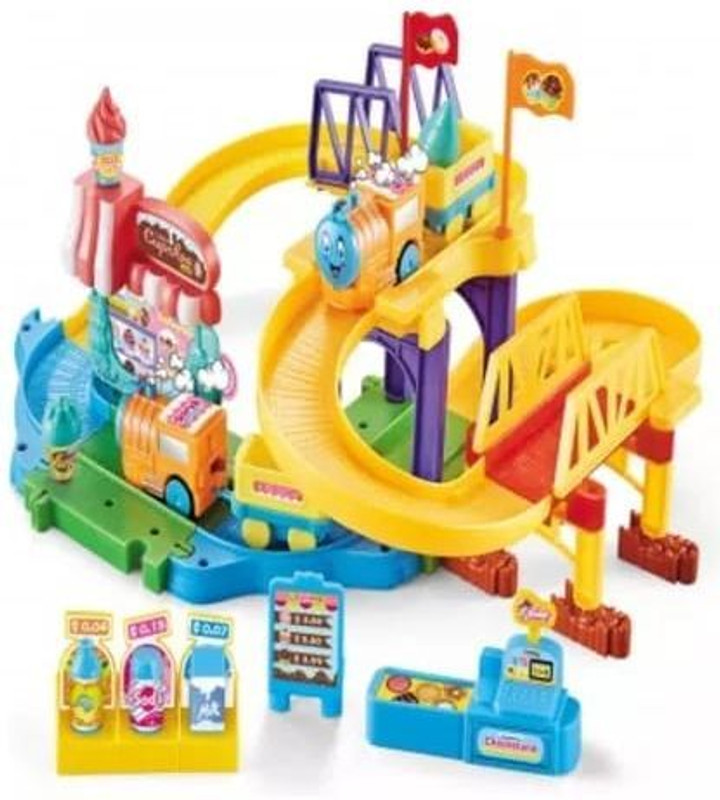 Gomzy Roller Coaster Sweet Train Game 46 Car Track Toy Kids Infinite Track(Multicolor)