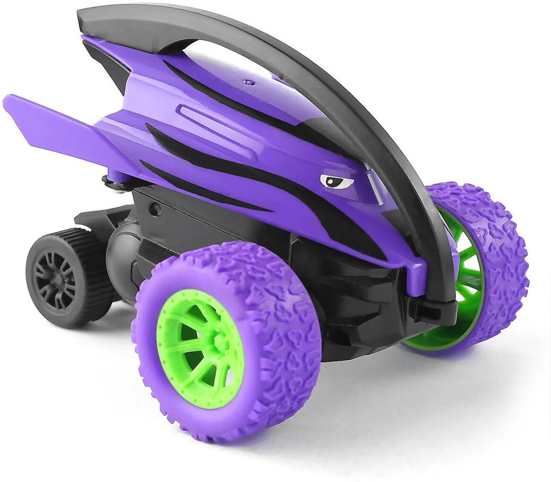 Play Nation Shark Monster Truck Friction Powered Car| 360° Rotating Stunt Car for Boys/Girls(Purple)